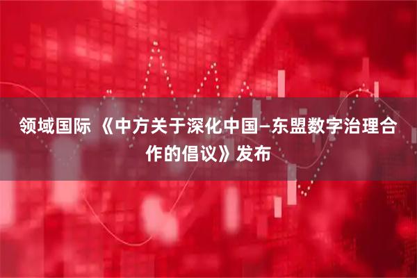 领域国际 《中方关于深化中国—东盟数字治理合作的倡议》发布